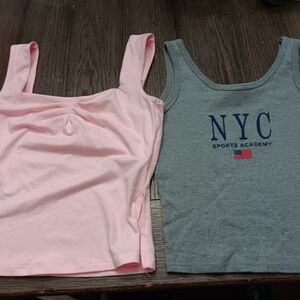 Womens Size Xsnall, Pink and Gray Tank Tops